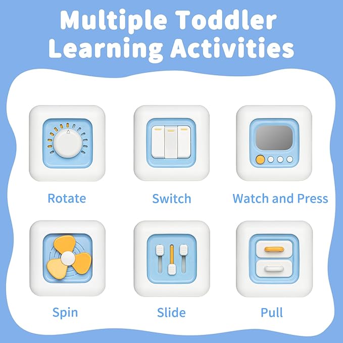 Busy Cube Toy for 1 Year Old, Montessori for 1+ Year Old, Travel Toys for Toddlers 1-3, Learning Fine Motor Skills| Birthday Gifts for 12 Months Stocking Stuffers