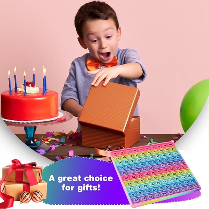 Number Game P0PP Math Toy, Exercise Children's Logical Thinking, Relieve Stress, Fidget Game for Teachers to Create a Variety of Math Operations [1-100 Number Table]