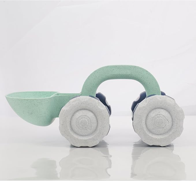 Asweets Beach Sand Toy Shovel Car, Organic Green Plastic Travel Beach Sand Toys for Kids Toddlers, Ideal Gift for Boys and Girls, 11.81''L x 6.10''W x 5.31''H