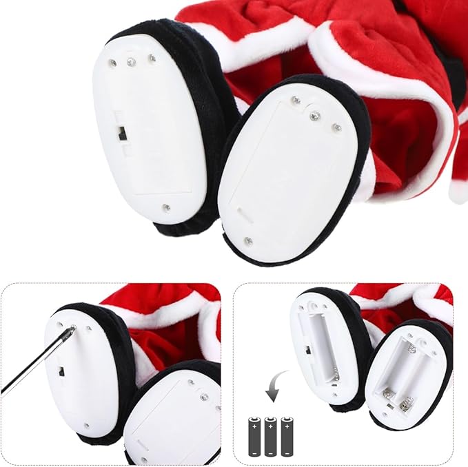 Twisting Singing Christmas Tree Santa Claus Reindeer Electric Musical Dancing Repeat What You Say Interactive Animated Plush Doll Figures with Songs Lights Funny Talking Glowing Doll Xmas Gift Decor