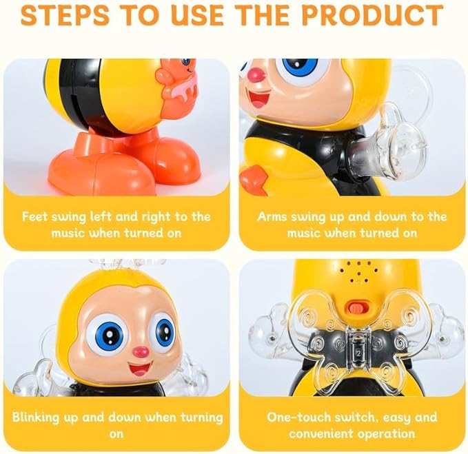 2026 New Electric Dancing Bee Toy for Kids, Interactive Light & Music Learning Sensory Toy, Fun Educational for Children Babies (Bee)