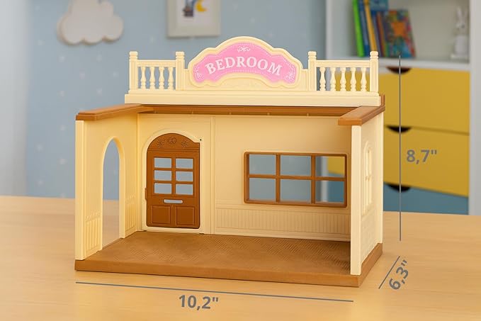 Family Bedroom Doll House — Cozy Cabin with Bunny Figure, Bed, Vanity & Accessories, Complete Modular Dollhouse Playset for Creative Pretend Play Ages 3+