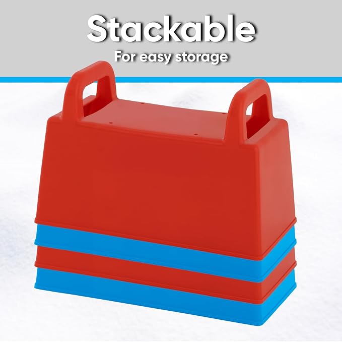 Superio Snow Brick Maker Igloo Fort Block Form Outdoor Winter Snow Toys Sand Castle Building Kit for Adults and Kids Sandbox, Beach, Sand Toys (Red), 3 Pack