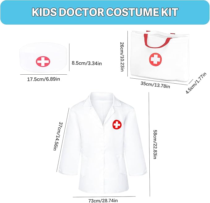 Doctor Kit for Toddlers 3-5 - Doctor Toys for 3 4 Year Old Boys Girls, Pretend Play Medical Kit with Dog, Carrying Bag, Dress Up Costume, Stethoscope, Role Play Birthday for Kids 5 6 7