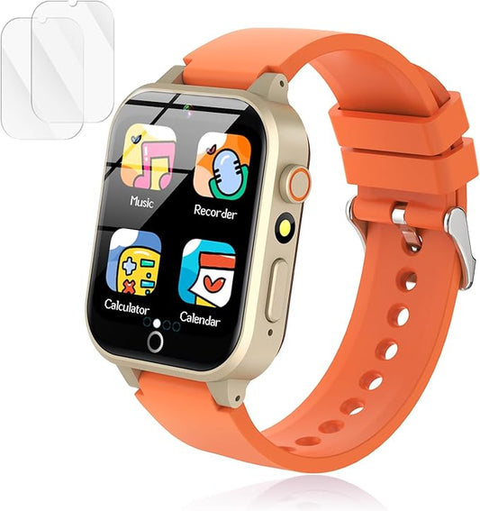 Luyiilo Kids Games Watch, with 26 Puzzle Games, Touch Screen, HD Camera, Alarm Clock, Toys for Ages 3-12 Years Old.Birthday Gift for Boys Girls (Orange)