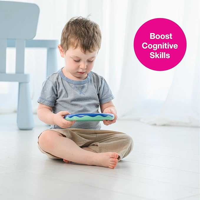 Edushape Sea World Drum for Baby - Set of 1 Ocean Baby Drum Toy for Toddlers 1-3 - Small Drums Musical Toy for Babies 1 Year Old and Up, Soothing Sounds, Fun Tummy Time and Sensory Development