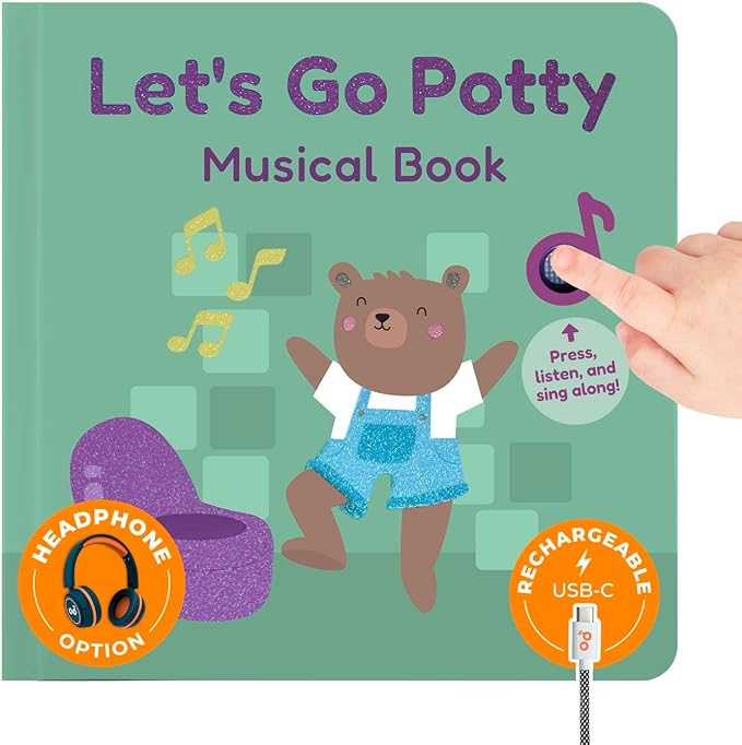 Cali's Books Potty Training Book Toddlers 1-3 - Musical Kids Books, Interactive Baby Sound Book, Headphone Jack, Educational Song Learning Toys, Singing Music Toy Babies, Toddler Resources Activities