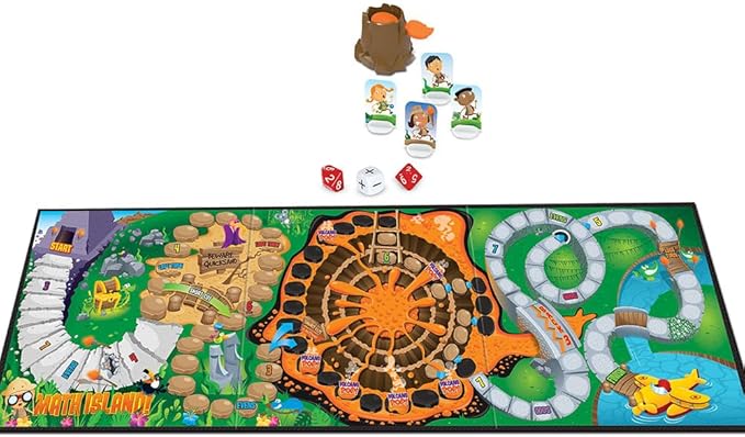 Learning Resources Math Island Addition & Subtraction Game - Math Manipulatives, Educational Board Toys, Classroom Flash Cards , Volcano Toy, STEM Kids, Gifts for Boys And Girls , Montessori