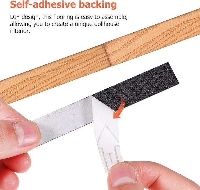 40 Pcs Miniature Dollhouse Flooring Light Brown Wood Floor Tiles for 1:12 Scale Dollhouse DIY Mini House Accessories
