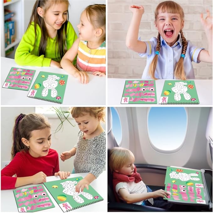 TPQKA Easter Sticker Book for Kids Ages 4-8 Crafts Rabbit Eggs Stickers Numbers Paint Books Gifts for Kid Boys Girls School Party Favors Basket Stuffers Car Travel Activity Toy