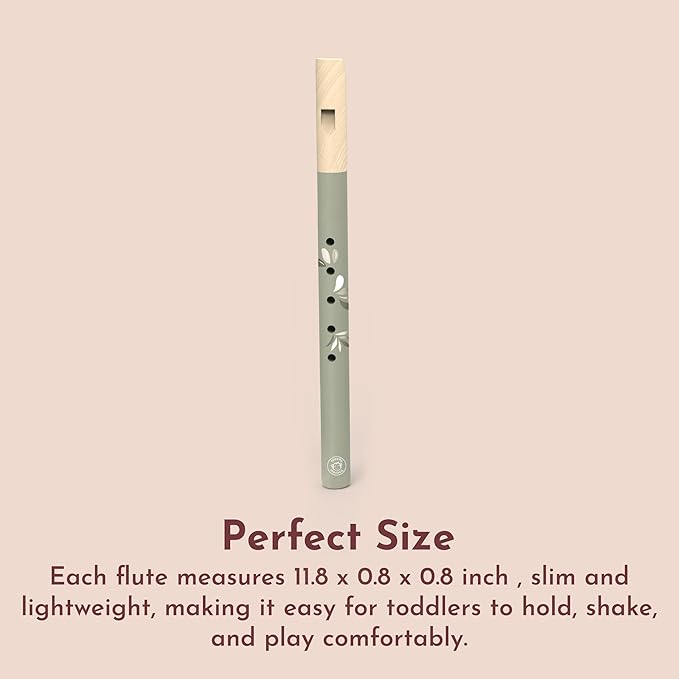 SPEEDY MONKEY Wooden Flute for Kids – Beginner Musical Instrument Toy for Toddlers & Girls – Colorful Pretend Play Musical Toy for Early Learning, Music Education & Fun (Color May Vary)
