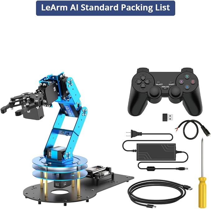 Robotic Arm for Arduino AI Vision & Voice Interaction 6DOF Serial Bus Servo Smart Robot Arm, STEM Project Educational Robot & Engineering Kits, Science/Coding/Programming Set, LeArm AI Standard Kit