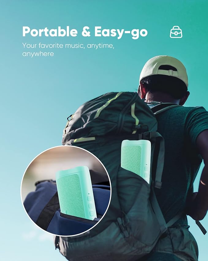 Bluetooth Speaker Gifts for Men: Portable Wireless, IPX5 Waterproof, White Elephant Gifts for Adults, Stocking Stuffers for Teens Boy Girl, Up to 20H Playtime, TWS Pair, for Home/Party/Outdoor (Teal)