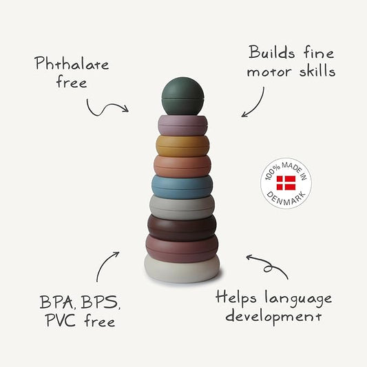 mushie Stacking Rings Toy | Made in Denmark (Rustic)