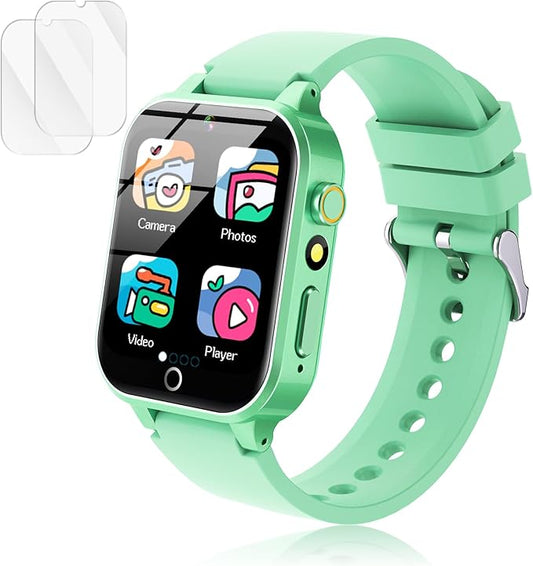 Luyiilo Smart Watch for Kids, with 26 Puzzle Games, Touch Screen, HD Camera, Alarm Clock, Toys for Ages 4-12 Years Old.Birthday Gift for Boys Girls (Green)