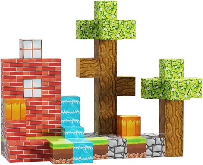 Magnetic Blocks Cubes Toys for Kids, Sensory Building Toys for Toddlers Boys & Girls, Magnet Building Blocks Construction Education Learning Toys, 63PCS