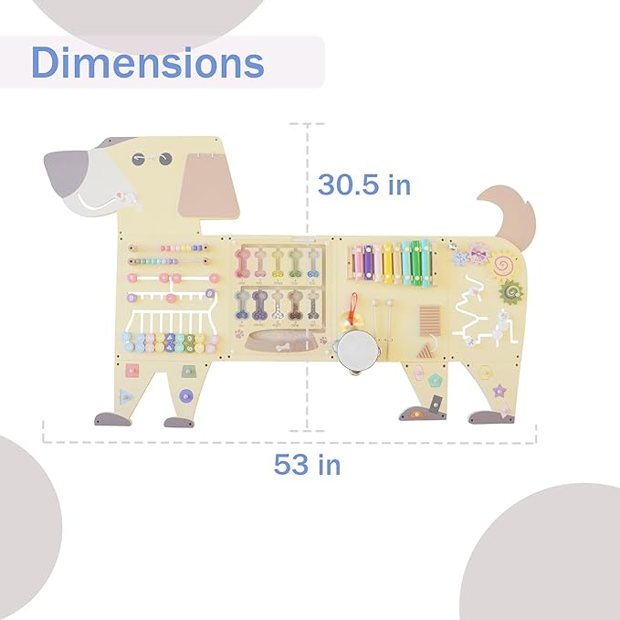 Dog Activity Wall Busy Board Panels, Toddler Learning Activity Center, Montessori Sensory Activity Board, Educational Toys for Children’s Playroom & Daycare