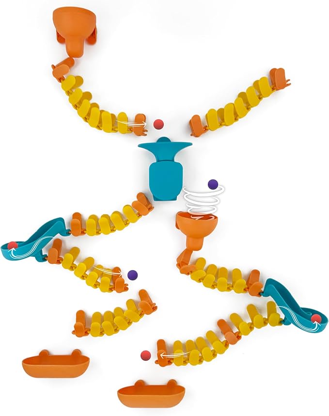 Oribel VertiPlay Magnetic Marble Run | Builder Set STEM Toy | Creative Free Play Construction Kit for Kids | Works on Fridges, Lockers & Metal Surfaces | Builder Set (75)