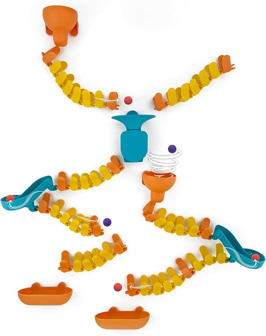 Oribel VertiPlay Magnetic Marble Run | Builder Set STEM Toy | Creative Free Play Construction Kit for Kids | Works on Fridges, Lockers & Metal Surfaces | Builder Set (75)