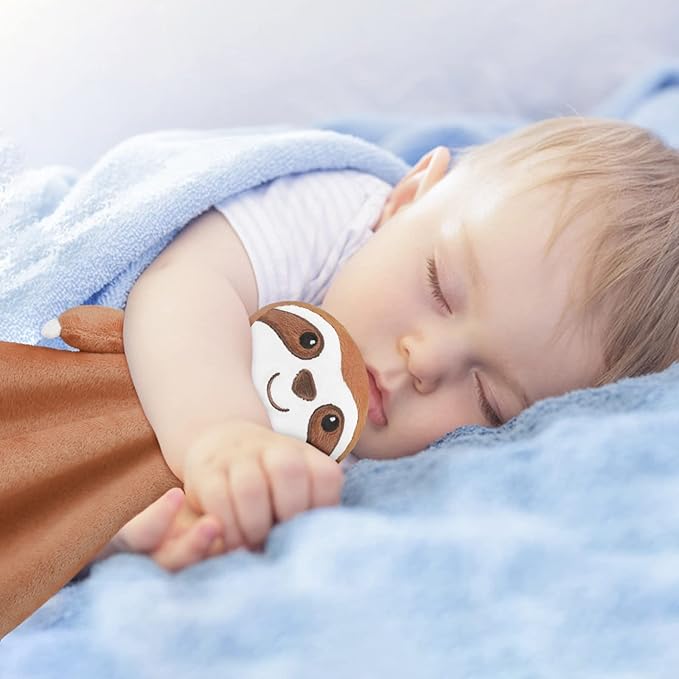 Pro Goleem Sloth Security Blanket Soft Lovey for Babies Boys and Girls Newborn Lovie Infant Blankie Sloth Baby Snuggle Toy Stuffed Animal Baby Gifts 14 Inch