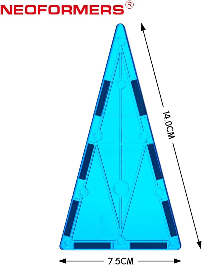 Magnetic Tiles Building Block Set: 16PCS Isosceles Triangle Expansion Pack Construction Building Blocks, Starter Set for Kids Ages 3+