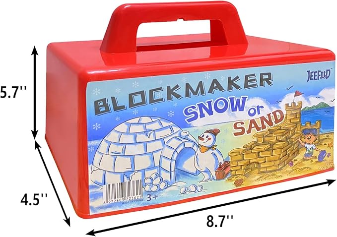 JEEFUD Snow Block Maker, Sand Castle Mold, Beach Snow Building Kit Toys Winter Outdoor Toys Christmas Gift for Kids, 2 Pack (Red & Purple)
