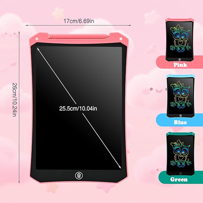 EooCoo Toddler Toys, LCD Writing Tablet for Kids 2 Pack, Kids Stocking Stuffers, Toddler Travel Essentials Drawing Pad, No Mess Coloring Books, Road Trip Activities, Age 3-5 Boy Girl Gifts - 10 Inch