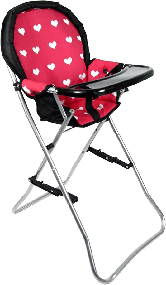 Foldable Baby Doll High Chair, Baby Doll Accessories, Dolls & Accessories Highchair Stuff for 18 Inch Doll, Doll High Chair Toy Set for Toddlers 3 Year Old Girls, 5+ Year Old Girl Doll Furniture Toys