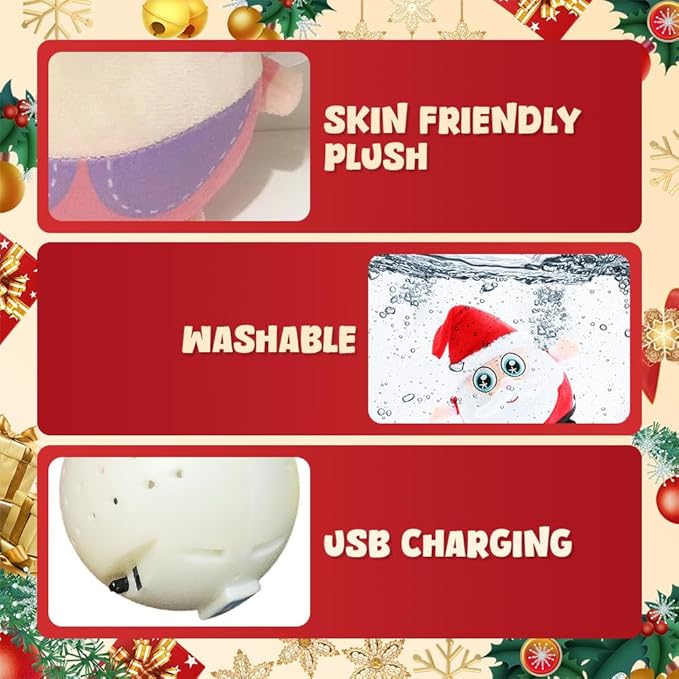 Moving Pet Plush Toys, USB Rechargeable Interactive Dog Toys, Moving Plush Squeaky Toys for Small Medium Large Dogs (White)