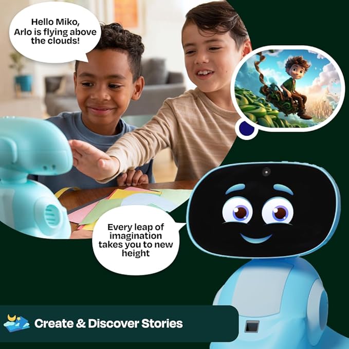 Miko 3 AI Robot for Kids – Smart Educational & STEAM Learning Robot with Interactive Apps, Games, Stories & Activities for Girls & Boys Ages 5–10 | Blue