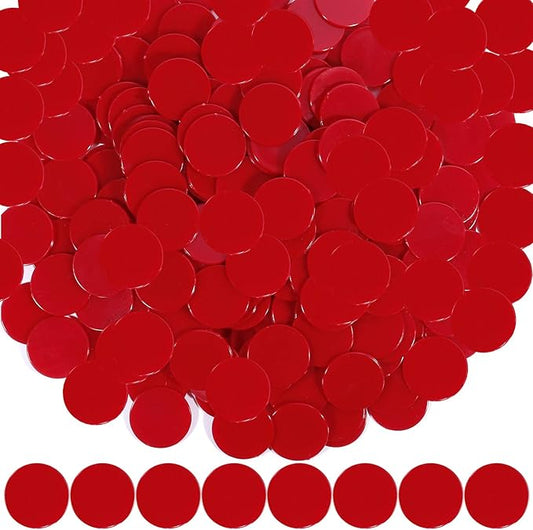 Coopay 1-1/5 inch Plastic Learning Counters Disks Bingo Chip Counting Discs Markers for Math Practice and Poker Chips Game Tokens, 200 Pieces(Red)