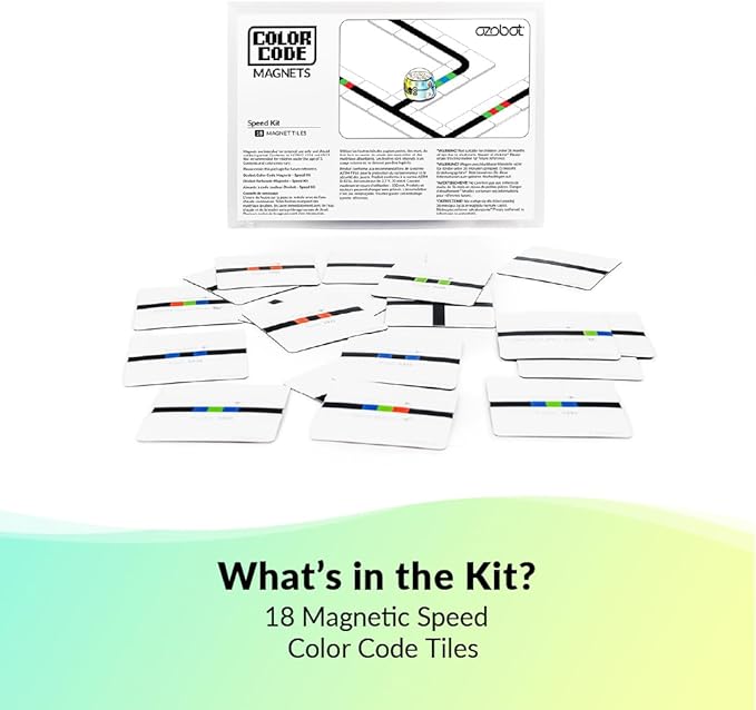 Ozobot Color Code Magnets Speed Kit, Interactive Coding Learning Tool for Kids Ages 3+, Enhances Logic & Problem Solving Skills, 18 Tiles, Evo & Color Codes Magnets Base Kit Required Not Included