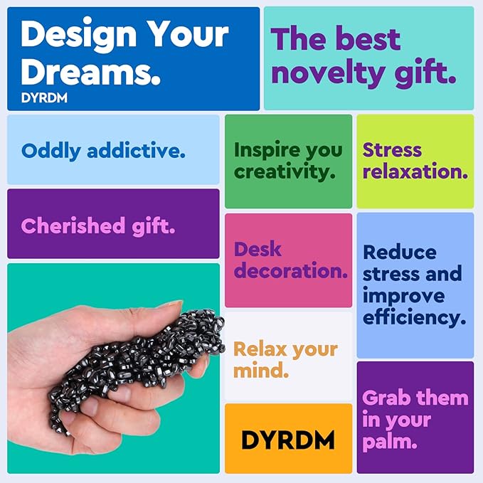 1000+ Original Ferrite Putty Black, Fidget Toy Ferrite Stones for Stress Relief, Sensory Toy for Adults & Teens 14+, Holiday Stocking Stuffer, Ferrite Rocks Fidget Present for Office