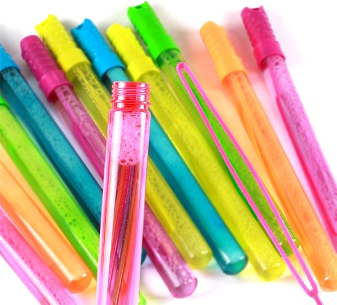 Novelinks 4oz Big Bubble Wands 12 Pack - 14’’ Blow Bubbles Solution Bubble Blowing Summer Toy for Party Favor Outdoor Activity