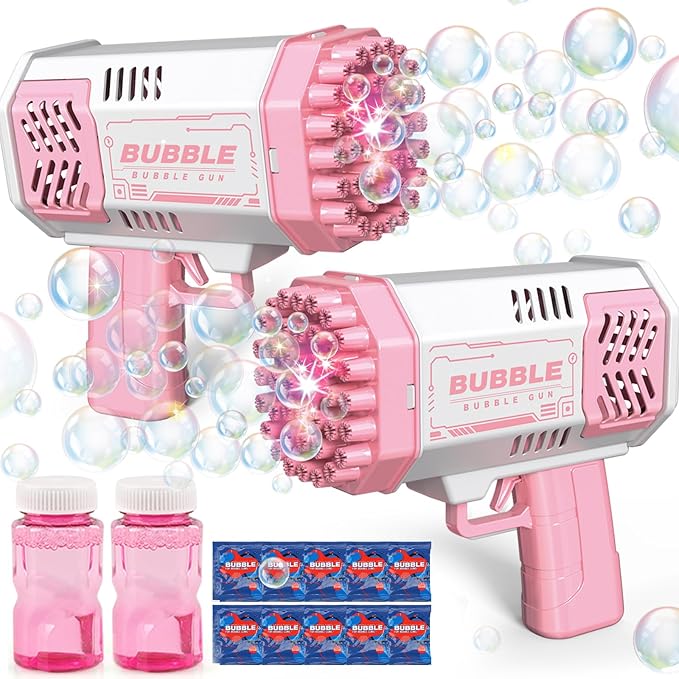 JONEG Toys for 3-8 Year Old Boys Girls: 2 Pack Bubble Machine for Kids with Bubble Solution, Gifts for 3 4 5 6 7 8 Years Old Boy Birthday Toy for Kid Toddlers Ages 4-6 Outdoor Wedding Bubbles Wands