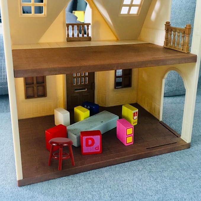 Totority Miniature Wooden Stool for Dollhouse Decor Tiny Furniture for Living Room Bedroom Study Retro Doll House Accessory