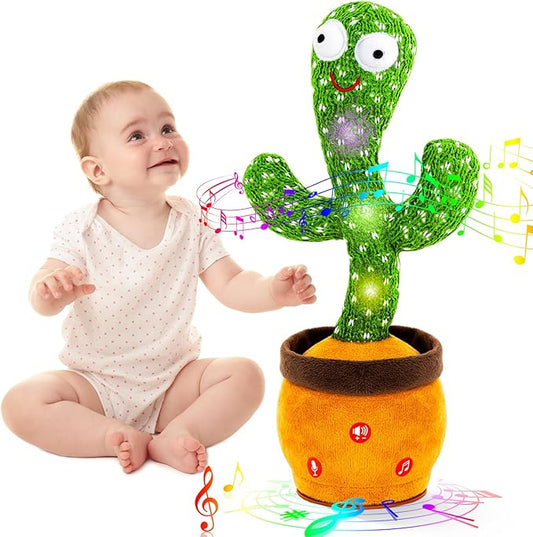 Ayeboovi Dancing Talking Cactus Baby Toys, Interactive Toy Repeating Records What You Say, Volume Adjustable Singing Cactus Toddler Toys with 120 Songs, Stocking Stuffers for Kids