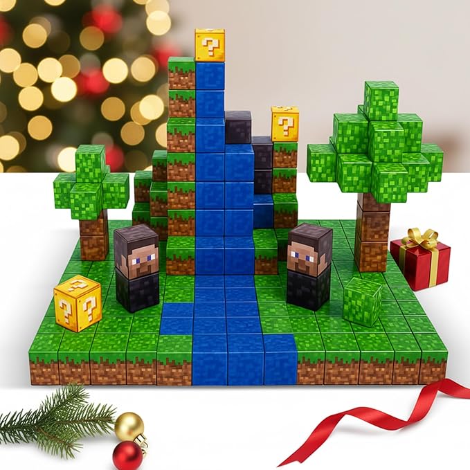 Magnetic Blocks 96PCS - River Scene Construction Cubes, STEM Preschool kit, Safe ABS no-Odor, CPC ASTM Certified, Travel-Ready Ages 3–12, Perfect for Birthday