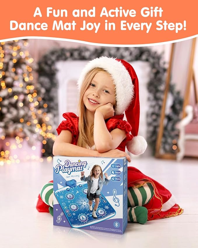 Frozen Toys Dance Mat for Girls – Bluetooth Light-Up Musical Floor Mat with 4 New Game Modes, Adjustable Volume, 2025 New Gift for Girls Ages 3-12 Birthday & Christmas