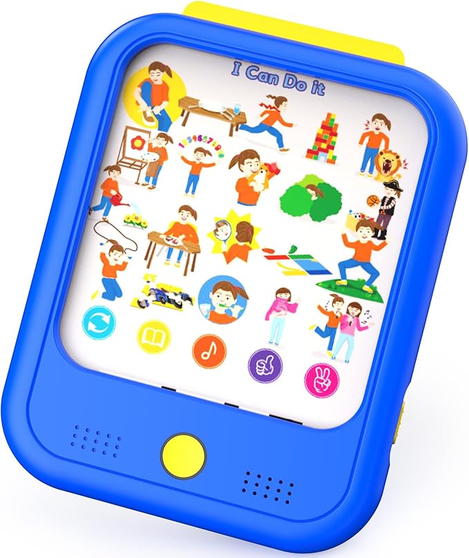 Kids Learning Tablet Educational Learning Pad for Toddlers 2-5 to Learn Alphabets, Numbers, Foods, Time, Music, Talking Cards for Toddlers，Learning Educational Toy Kids Gifts
