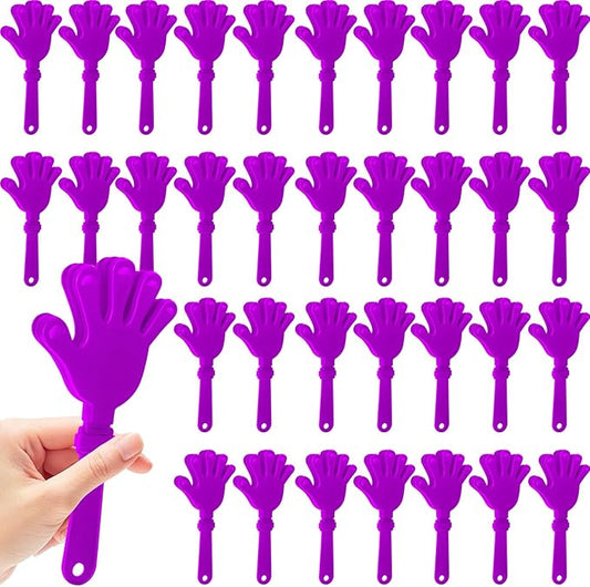 36 Pcs Hand Clappers Noisemakers 7.5 Inch Clappers Noisemakers Plastic Hand Clappers for Birthdays Game Football Sporting Events Cheers Supplies Dance Basketball Football Noisemakers（Purple）