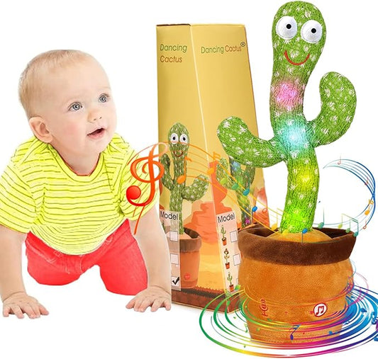 Emoin Talking Dancing Cactus Toy Mimicking Toy, Singing Cactus Mimicking Recording Repeating What You Say with LED English Songs for Toddlers Boys Girls, Interactive Baby Toys