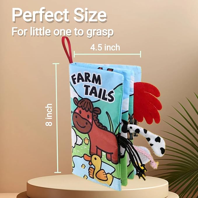 Baby Books 0-6 to 12 Months Infant Cloth Stroller Toy, Tummy Time Toys for Infants 0-3-4-7-9 Month, Newborn Girl Boys Gifts Stocking Stuffers Crinkle Touch Feel Sensory Book for Babies 2PCS