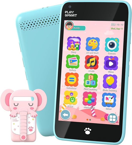 MOMILLA Kids Toys Smart Phone, 3.97" Touchscreen Toddlers Kids Smart Phone, Birthday Gifts for Girls Age 3 4 5 6 7 8 9 10 Year Old, Learning Toys Play Cell Phone with Front Camera, Games