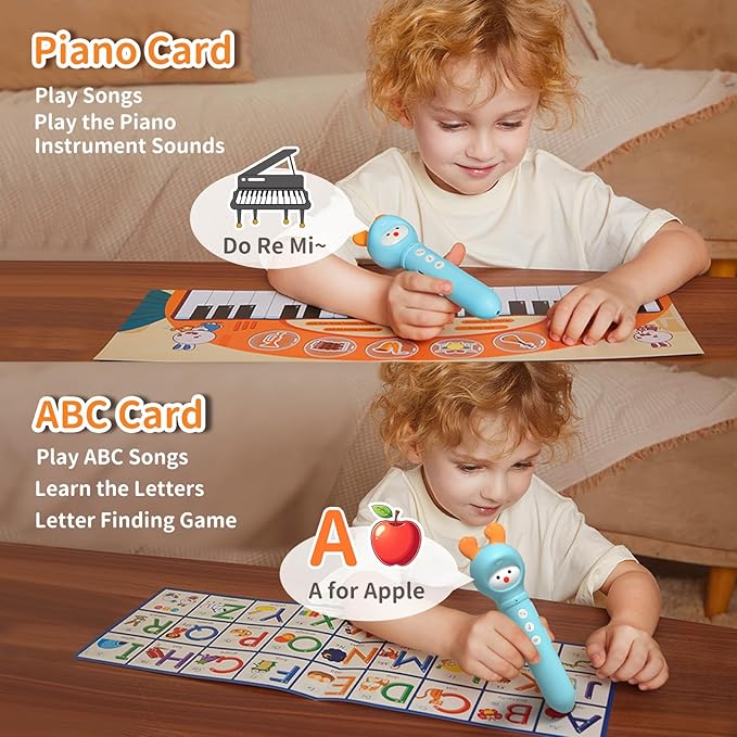 alilo Talking Pen Books Sets for Toddlers 3-6, Kids Learning Electronic Toys, Early Educational Gifts for Boys Girls, with 3 Interactive Audio Sound Books, 100 Talking Flash Cards, Alphabet