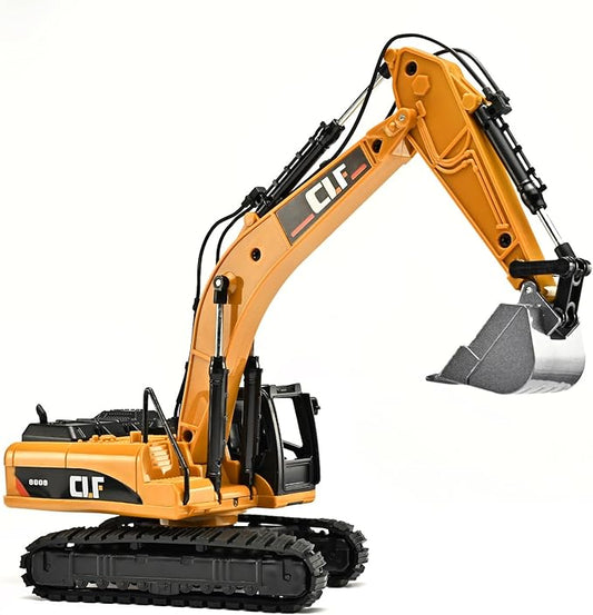 Excavator Toys for Boys 3-5 Year Old,Crawler Excavator Toy with Rotatable Fuselage Workbench and Stretchable Robotic Arm,Digger with Simulated Lights,Digger Toys for Kids 3-5