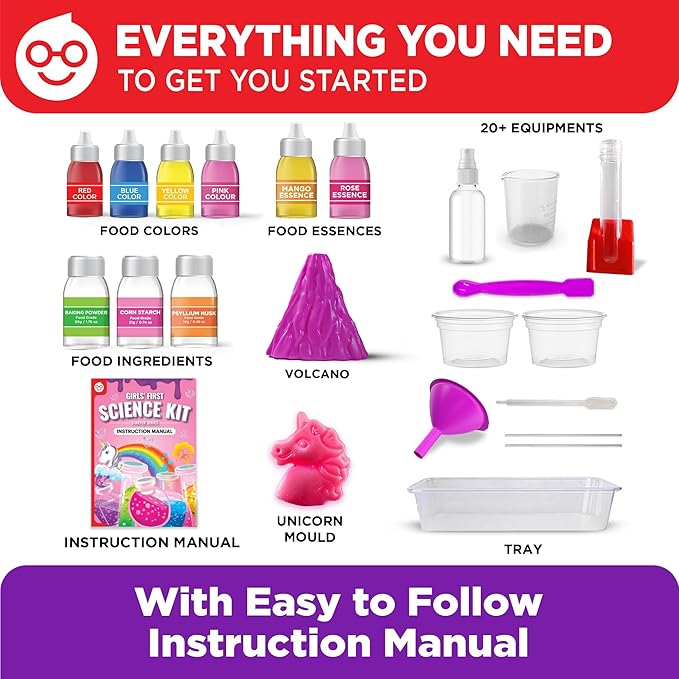 Doctor Jupiter Girls’ First Science Kit for Kids Ages 4-5-6-7-8 | Christmas, Birthday Gift Ideas for 4+ Year Old Girls | STEM Toy Kit with 50+ Experiments | Learning & Educational Projects