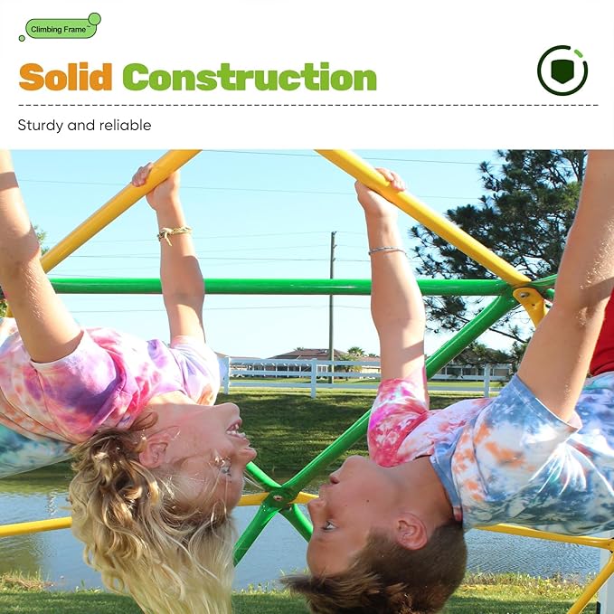 Zupapa 10FT Climbing Dome, Outdoor Wide Door Dome Climber for Kids Supporting 1000 lbs, Easy Assembly Playground Jungle Gym Backyard Play Equipment