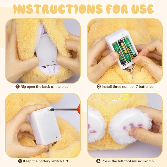 Breathing Stuffed Animal, Stuffed Dog Toy, Soothing Sound Machine with Music Lights & Breathing Motion for Kids Boys Girls