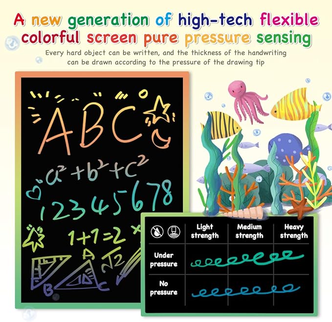 ORSEN LCD Writing Tablet 10 inch, Colorful Doodle Board Drawing Pad for Kids, Toddler Toys for Ages 2-4 5-7 Girls Boys Gifts (Yellow)